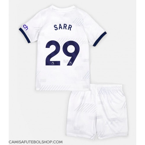 Camisa de time de futebol Tottenham Hotspur Pape Matar Sarr #29 Replicas 1º Equipamento Infantil 2023-24 Manga Curta (+ Calças curtas)